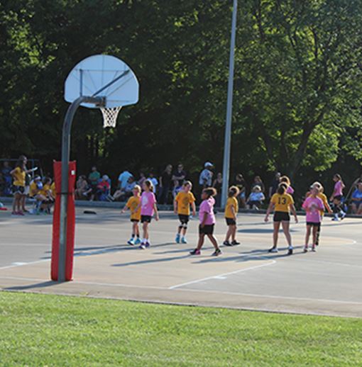 Group of kids playing basketball 