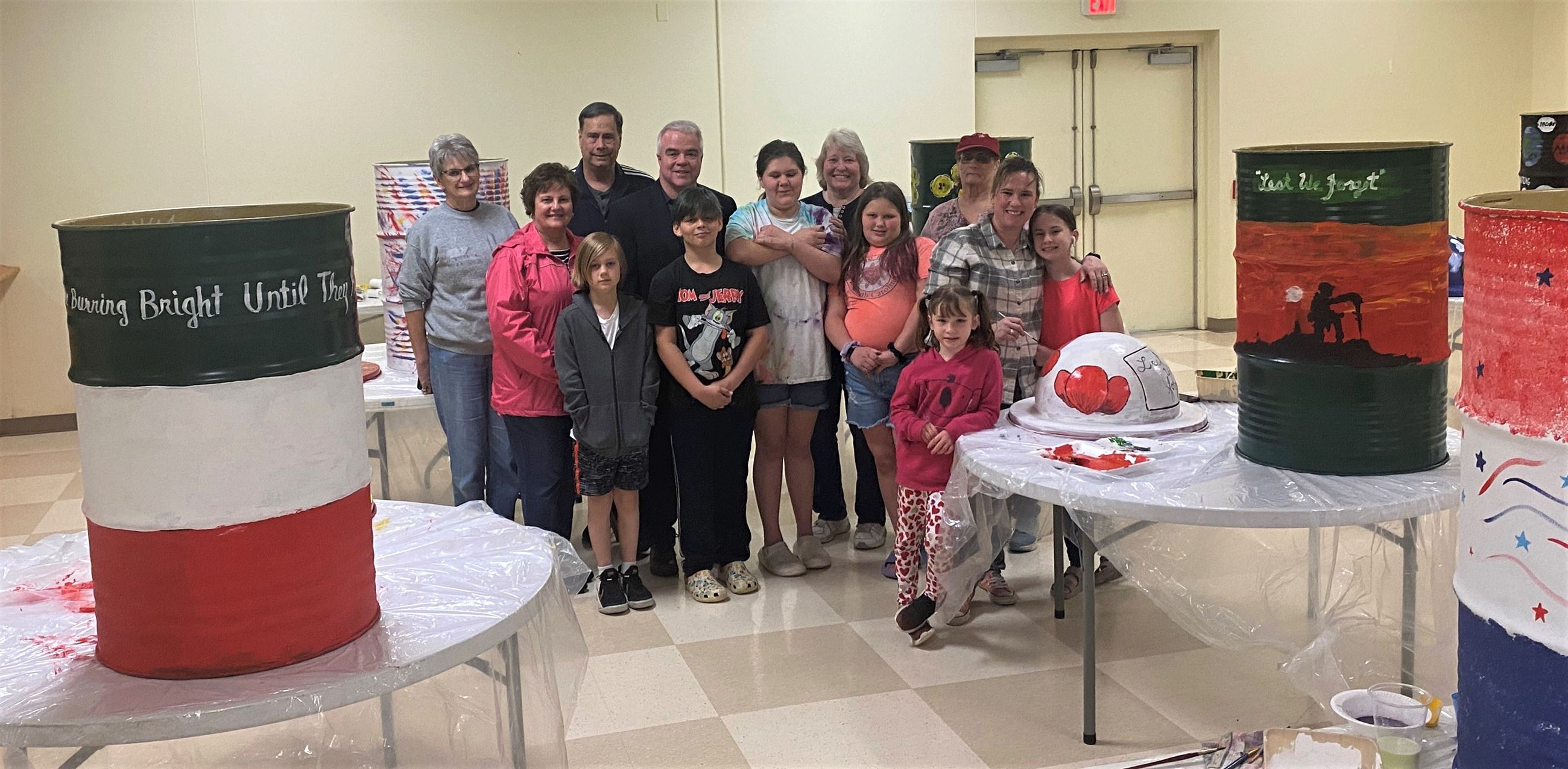 trash can painting group pic 