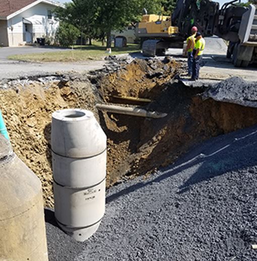 Replacing pipe under the road 