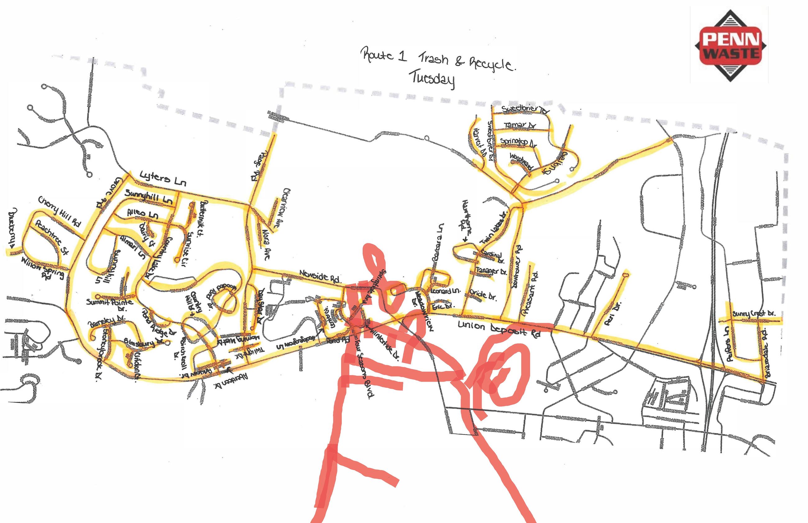 Lower Paxton Tue. Route 1 Recycle and trash 